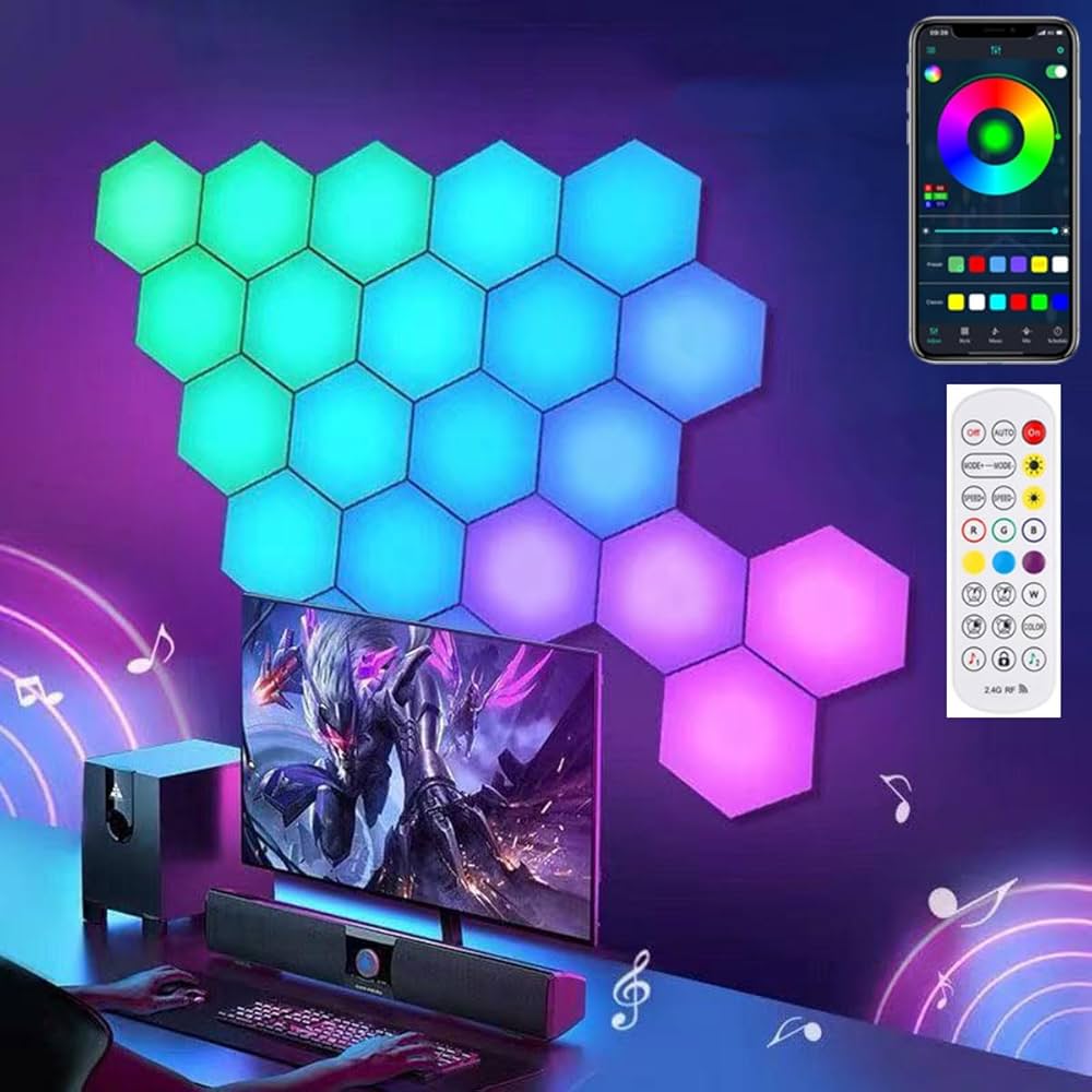 RGB Hexagon Wall Light