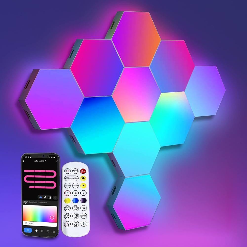 RGB Hexagon Wall Light